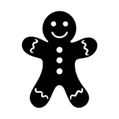 gingerbread man silhouette, christmas vector icon - silhouette vector art of gingerbread man, symbolizing holiday celebrations. christmas silhouette.