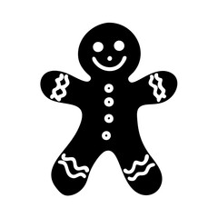 gingerbread man silhouette, christmas vector icon - silhouette vector art of gingerbread man, symbolizing holiday celebrations. christmas silhouette.