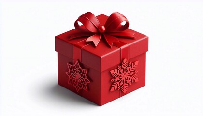 Obraz premium Red gift box isolated on white background, cutout