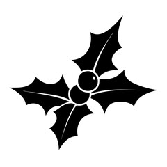 holly berry silhouette, christmas vector icon - silhouette vector art of holly berry, symbolizing holiday celebrations. christmas silhouette.