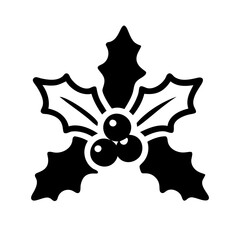 mistletoe silhouette, christmas vector icon - silhouette vector art of mistletoe, symbolizing holiday celebrations. christmas silhouette.