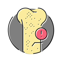 severe osteoporosis bone color icon vector. severe osteoporosis bone sign. isolated symbol illustration