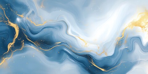 Fototapeta premium Elegant Blue and Gold Abstract Marble Texture for Stylish Backgrounds and Luxury Designs : Generative AI
