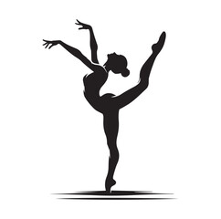 Gymnastics female vector illustration silhouette