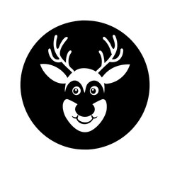 red nosed rudolph silhouette, christmas vector icon - silhouette vector art of red nosed rudolph, symbolizing holiday celebrations. christmas silhouette.