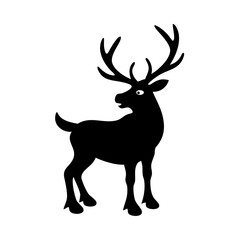Naklejka premium reindeer silhouette, christmas vector icon - silhouette vector art of reindeer, symbolizing holiday celebrations. christmas silhouette.