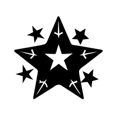 Obraz premium star silhouette, christmas vector icon - silhouette vector art of star, symbolizing holiday celebrations. christmas silhouette.