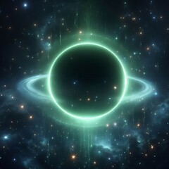 Obraz premium dark background with green glowing circles