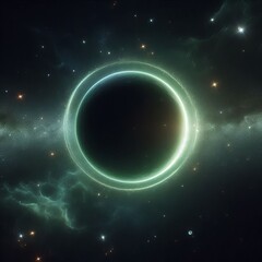 Obraz premium dark background with green glowing circles