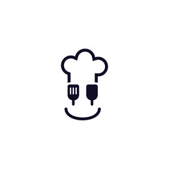chef cooking abstract flat icon logo design