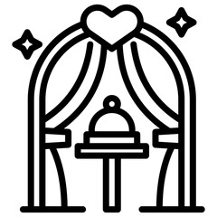 Wedding Dinner Vector Line Icon