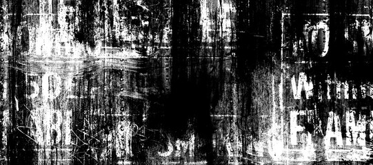Obraz premium Abstract grunge lettering background. Monochrome abstract grunge black and white illustration 