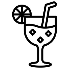 Cocktail Vector Line Icon