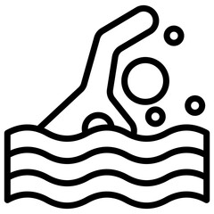 Swimming Vector Line Icon
