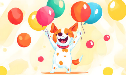 Fototapeta premium Playful Doodle Dog Illustrations for Creative Posters, Tags, and Banners with Text Space
