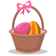 Easter Basket With Eggs