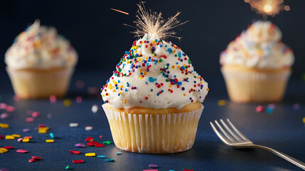 Fireworks Cupcake Party Concept in 4K