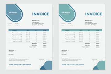 Simple Minimalistic Creative Invoice Template Design