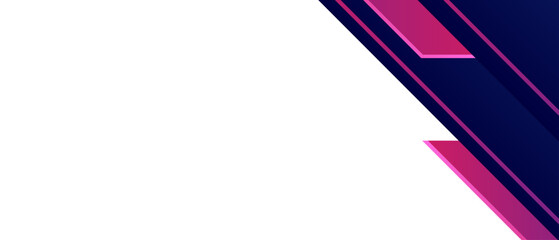 Abstract Geometric Banner with Bold Pink and Blue Angled Shapes on White Background