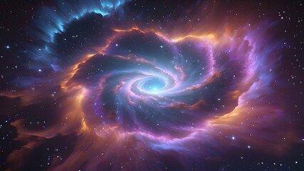 Image of Vibrant Galaxy Nebula with Blue, Purple, Pink, and Orange Swirling Clouds and Supernova Glow
 printed on Printed Glass Worktop Savers