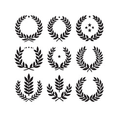 laurel sign silhouette illustration vector