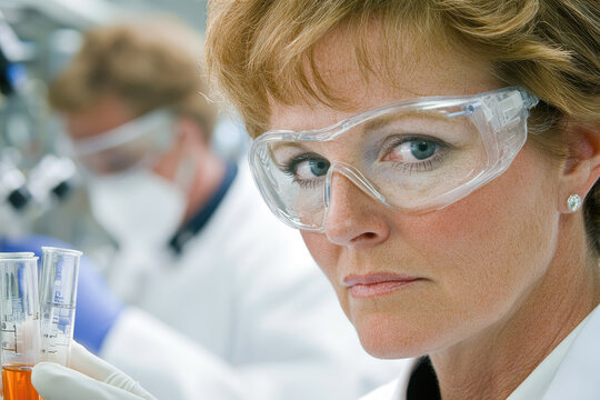 portrait of a researcher carrying out scientific research in a lab