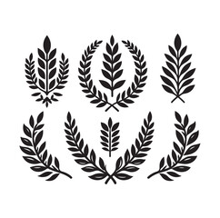 laurel sign silhouette illustration vector