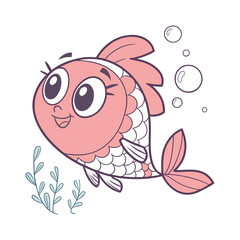 Cute fish cartoon