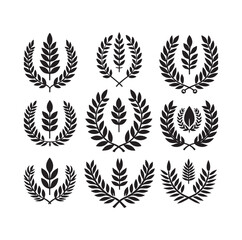 laurel sign silhouette illustration vector