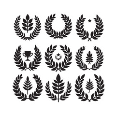 Obraz premium laurel sign silhouette illustration vector