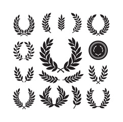 Naklejka premium laurel sign silhouette illustration vector