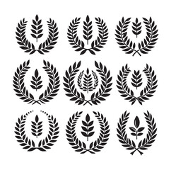 Obraz premium laurel sign silhouette illustration vector