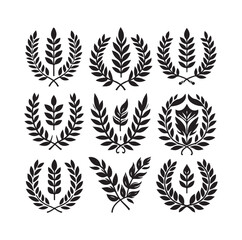 laurel sign silhouette illustration vector