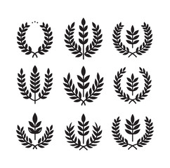 laurel sign silhouette illustration vector