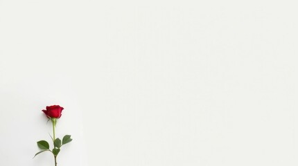 Fototapeta premium Single Rose on White Background