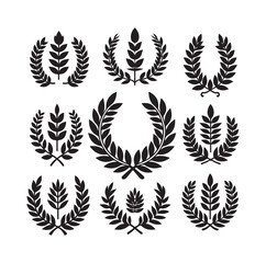 laurel sign silhouette illustration vector