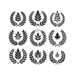 laurel sign silhouette illustration vector