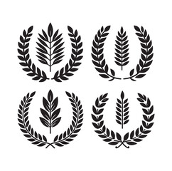 laurel sign silhouette illustration vector