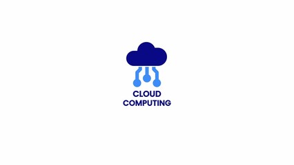 Cloud computing icon, Database and online storage network related icon, cloudy sky, cloud computing icon in white background.