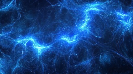 Obraz premium Abstract depiction of glowing blue energy patterns resembling cosmic structures.