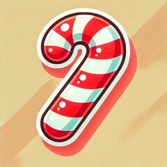 cartoon-style candy cane.