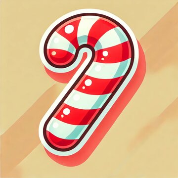 cartoon-style candy cane.