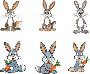 Fototapeta premium set of easter rabbits