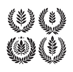 laurel sign silhouette illustration vector