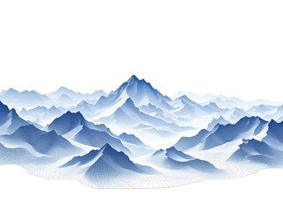 Fototapeta premium Geometric Mountains - Natural Landscape in Digital Art