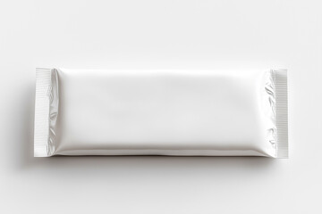 Blank white energy protein bar mockup on white background