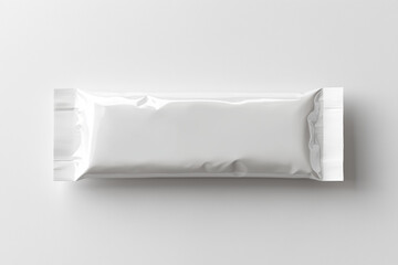 Blank white energy protein bar mockup on white background