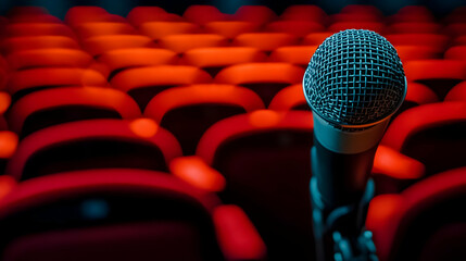 Stage Microphone in Red Seats