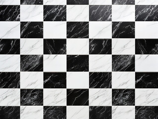Superb Black and white checkered marble floor. Marble texture for background