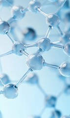 Intricate Molecular Structure Glowing in Blue Light with a Modern Scientific Feel